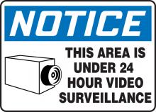Accuform MASE806VA - Safety Sign, NOTICE THIS AREA IS UNDER 24 HOUR VIDEO SURVEILLANCE, 7" x 10", Aluminum