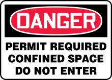 Accuform MCSP007VA - Safety Sign, DANGER PERMIT REQUIRED CONFINED SPACE DO NOT ENTER, 7" x 10", Aluminum
