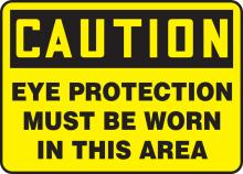 Accuform MPPA605VA - Safety Sign, CAUTION EYE PROTECTION MUST BE WORN IN THIS AREA, 7" x 10", Aluminum